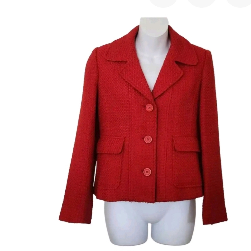Raffaella Red wool blend Blazers jacket size 12